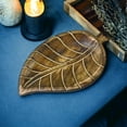 thumbnail image 1 of Ajuny Handcarved Wooden Tray Decorative Leaf Design for Serve Food Snacks Dinner Dining for Kitchen Bar Home 10x6 inch, 1 of 11