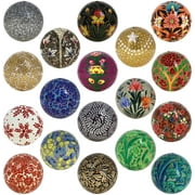 Ajuny ورق متعدد الألوان مصنوع يدويًا من Mache Balls Party Decoration Hanging Ornaments Decorative Christmas Home Office، 3 inch Set of 18