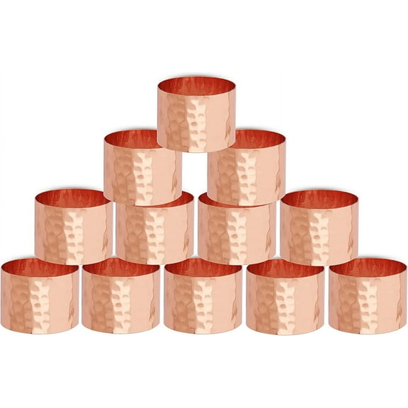 Ajuny Set of 6 Napkin Rings Round Metal Bronze Decorative Napkin Holders for Dinner Wedding Dining Table