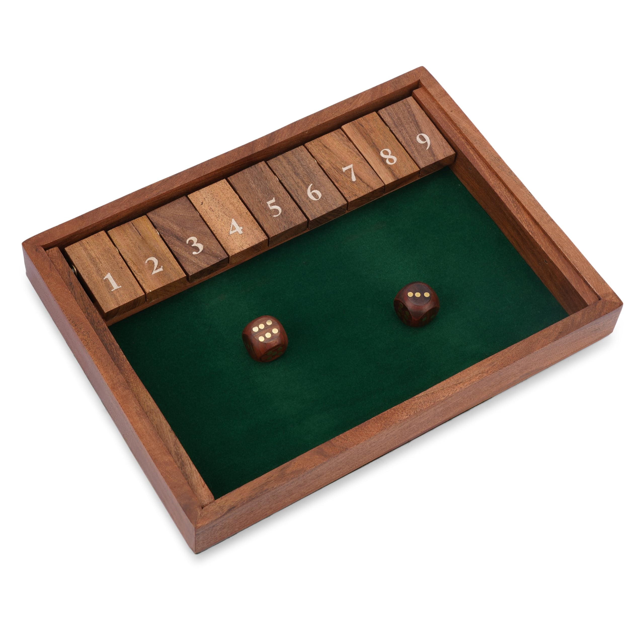 GOTHINK Shut The Box Gioco Da Tavolo In Legno Per 2-4 Giocatori - Classico Gioco Di Dadi Per Adulti E Bambini, Educativo E Portatile, 29,8 X 29,8 Cm - 5