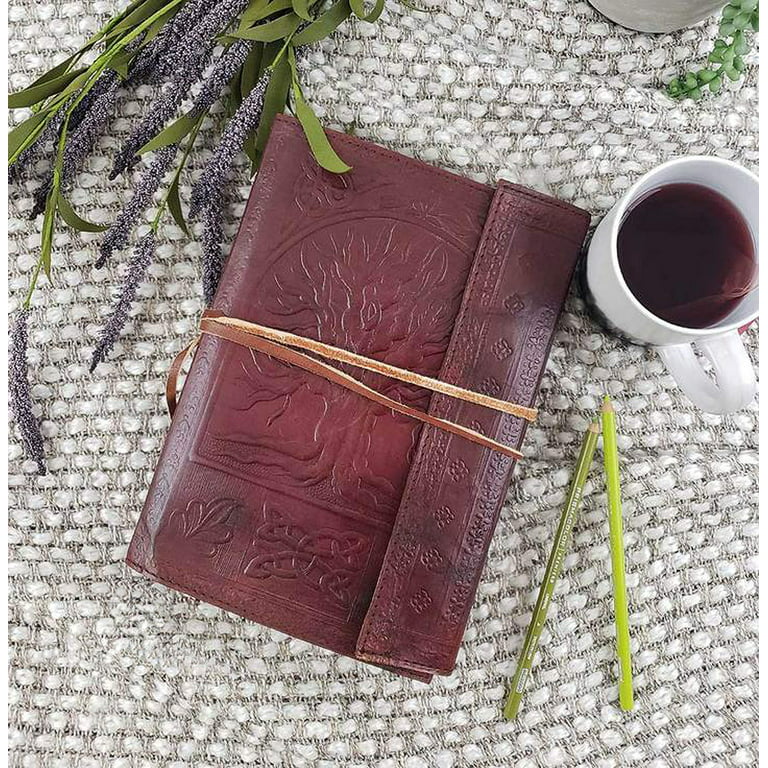 Ajuny Tree of Life Embossed Leather Journal with Handmade Paper Vintage  Handcrafted Diary for Men & Women, Writing Notebook & Sketchbook Gift for  Artists and Writers 10x7 