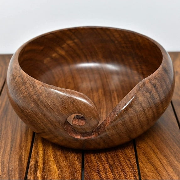 Ajuny Wood Handmade Elegant Design Extra Large Wooden Yarn Bowl