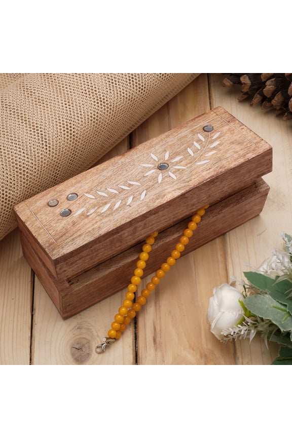 Wooden Decorative Box Multipurpose Storage Organizer Remote Jewelry Watch Holder 9x3 inch Gift