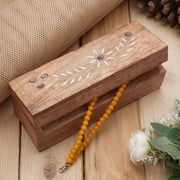 Ajuny Wooden Decorative Box Multipurpose Storage Organizer Remote Jewelry Watch Holder 9x3 inch Gift