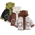 thumbnail image 1 of Ajziojiro 9M-6Y Baby Kids Fall Winter Coats Fleece Cotton Jacket for Boys Girls Ears Hooded Hooded Down Cotton Coats Padded Outerwear Tops for Toddler, 1 of 9