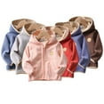 thumbnail image 1 of Ajziojiro Toddler Kids Boys Girls Cartoon Fleece Jacket Fall Winter Warm Zipper up Coats Versatile Cotton Outwear Hoodies Coats for Baby 1-9Y, 1 of 6