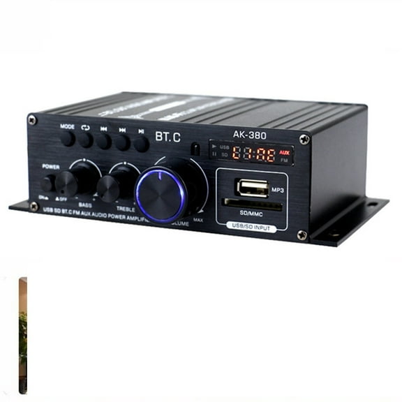 Ak380 800W 12V Power Amplifier Bluetooth 5.0 Stereo Home Car BASS Audio Amp Music Player Bluetooth Car Speaker Class D FM USB/SD ,Multiple Applications