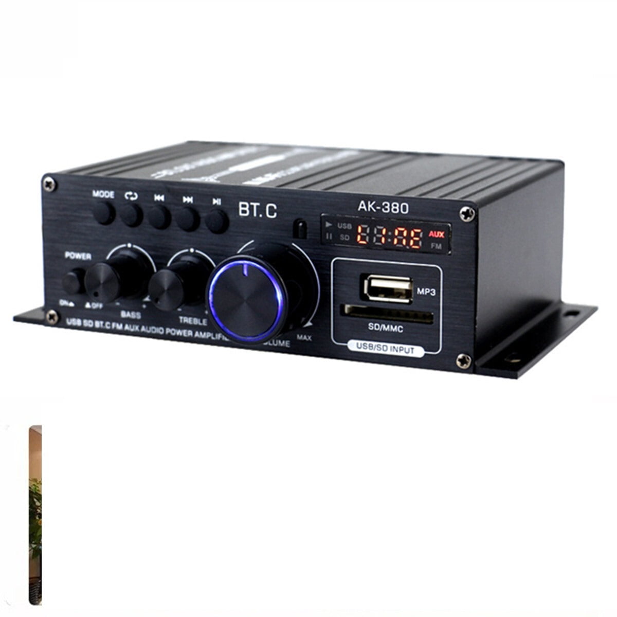Ak380 800W 12V Power Amplifier Bluetooth 5.0 Stereo Home Car BASS Audio Amp Music Player Bluetooth Car Speaker Class D FM USB/SD ,Powerful Sound Quality