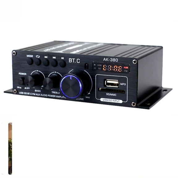 Ak380 800W 12V Power Amplifier Bluetooth 5.0 Stereo Home Car BASS Audio Amp Music Player Bluetooth Car Speaker Class D FM USB/SD ,Wide Application