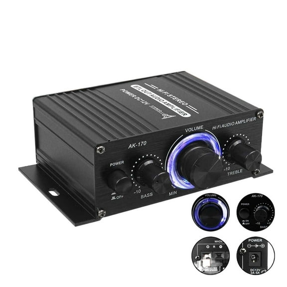 Ak380/AK170 800W Power Amplifier Home Theater Amplifier Car BASS 2 Channel bluetooth Amplifier Class D FM Radio USB/SD AUX ,Wide Application