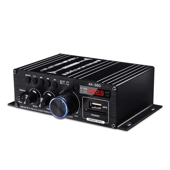 Ak380 Digital Amplifier Stereo BASS Audio Player Car Speaker Bluetooth 5.0 Receiver Power Hifi Amplifier Music Player For Home ,Wide Application