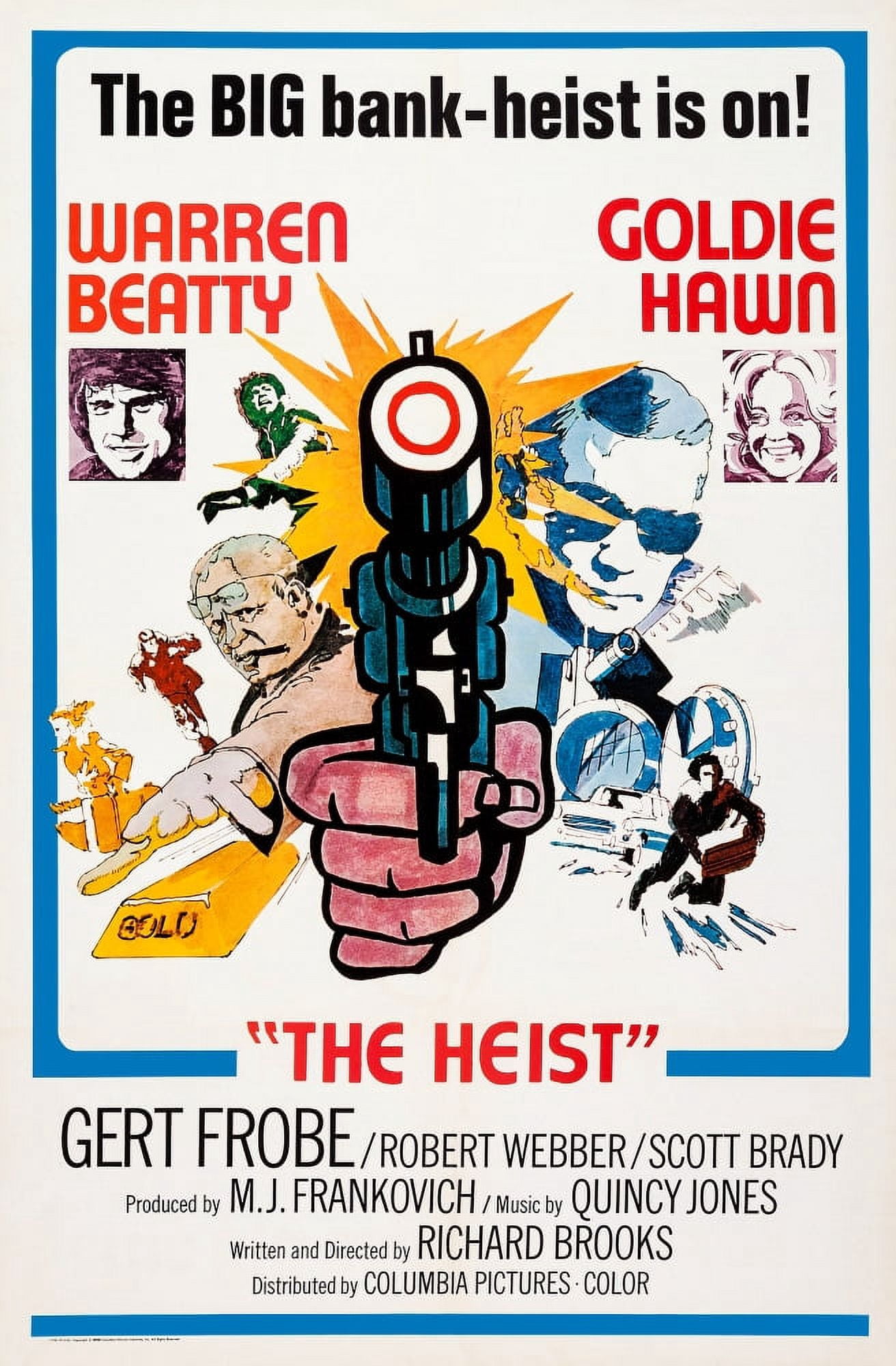 (Aka Dollars Aka The Heist) British Poster Art Insets From Left Warren Beatty Goldie Hawn 1971 Canvas Art - (11 x 17)