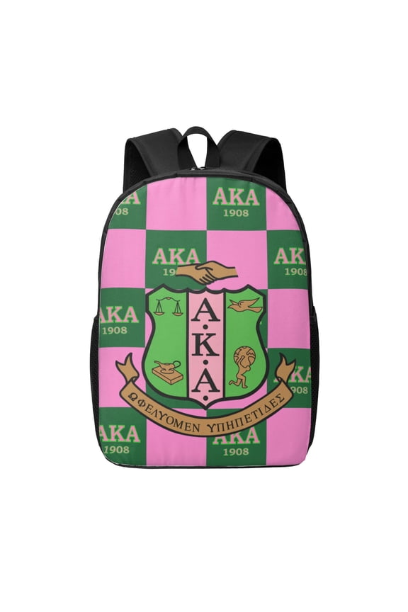 Aka Sorority Gifts For Women Backpack Laptop Bag Unisex Daypack Bookbag Satchel Rucksack Adjustable Travel Bag 17 Inches