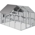 thumbnail image 1 of Akaber 112'' Catio Outdoor Cat Enclosure Super Large Wooden Catios for Cats Patio with Waterproof UV Protection Canopy, Outside Cat Run Enclosure Condon with Platforms, Small Houses, Bridges, 1 of 7