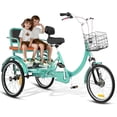 thumbnail image 1 of Akaber Adult Tricycle with Rear Seats, 20" 3-Wheel, Front and Rear Baskets, Trike for Seniors, Green, 1 of 8