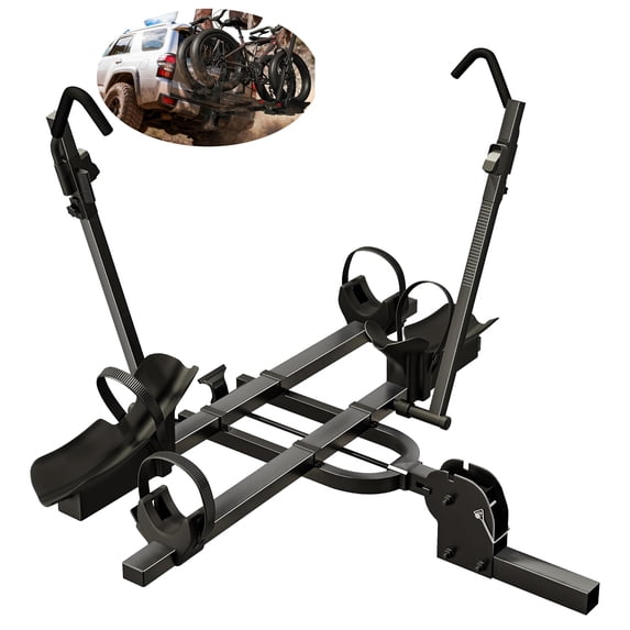 Akaber Ebike Rack, 2 Hitch Bike Rack for Car, 200 lbs Capacity, Fits 5-Inch Fat Tire Bikes, Bike Carrier for Car, SUV, Truck, Van RV and Trailer