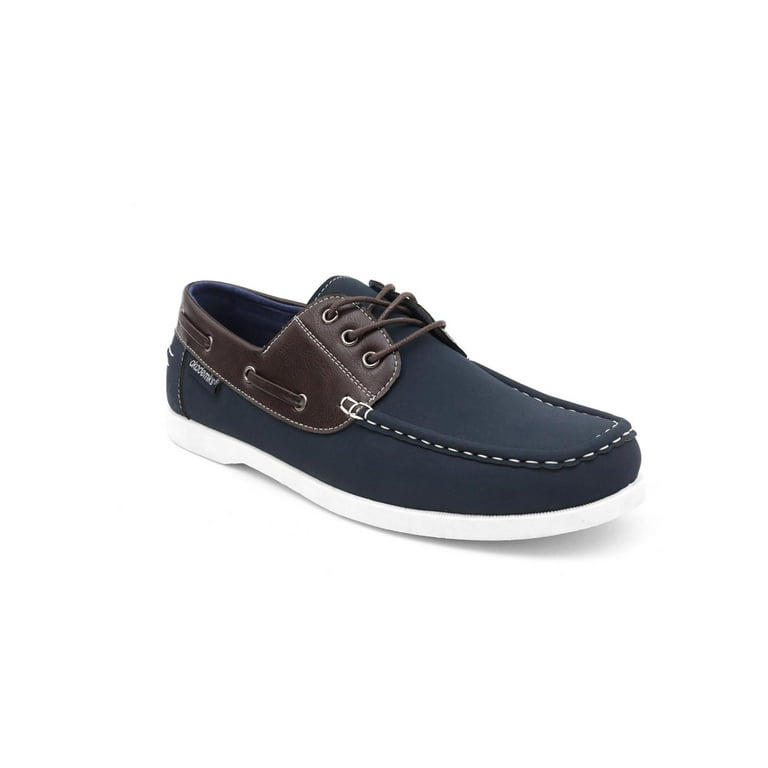 Akademiks Mens Marina Faux Leather Lace Up Boat Shoes Walmart