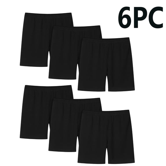 Akafmk 6-Pack Biker Shorts,Summer Solid Color Yoga Dance Leggings,Versatile Casual and Active Bottoms (Toddler Girl's or Girl's),Sizes 2-14 Years