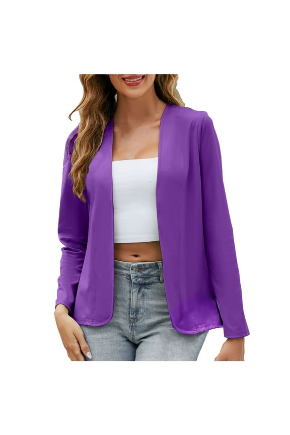 Blazers for Women Lightweight Open Front Cardigan Jacket,Dressy Casual Business Work Jacket,Color Casual Long-sleeved Cardigan Jacket Coat Outerwear Trendy Elegant Office Blazers Jacket