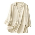 thumbnail image 1 of Akafmk Blazers for Women Lightweight Open Front Cardigan Jacket,Dressy Casual Business Work Jacket,Linen Casual Long Sleeve Trun Down Collar Blouse Loose Trendy Elegant Office Blazers Jacket, 1 of 5
