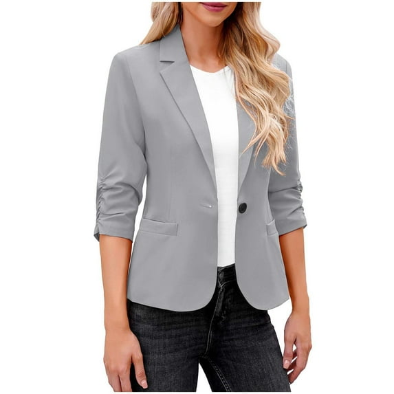 Akafmk Blazers for Women Lightweight Open Front Cardigan Jacket,Dressy Casual Business Work Jacket,Womens Casual Solid Suit Jacket Trendy Elegant Office Blazers Jacket