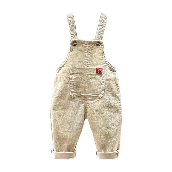 Akafmk Corduroy Overalls Pants,Cute Bear Print Long Jumpsuit,Fall Casual One-Piece Playwear (Toddler Girl's or Girl's),Sizes 1-5 Years