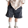 thumbnail image 1 of Akafmk Elastic Waist Denim Capris Shorts,Summer Comfortable Casual Outdoor Play Bottoms (Toddler Boy's or Boy's),Sizes 1-8 Years, 1 of 3