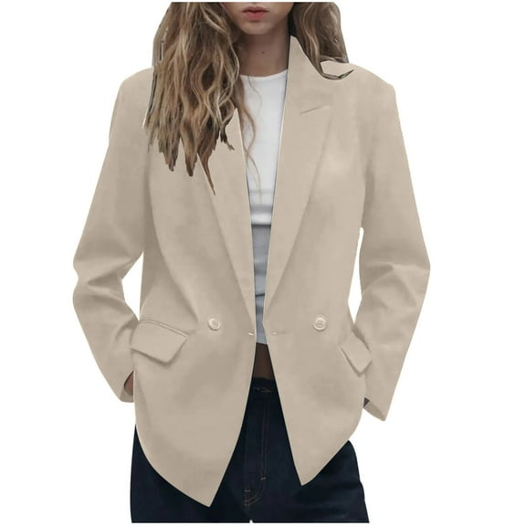 Akafmk Fall/Winter Blazers for Women Lightweight Open Front Cardigan Jacket,Dressy Casual Business Work Jacket,Solid Color Long Sleeve Suit Jacket