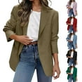 thumbnail image 1 of Akafmk Fall/Winter Blazers for Women Lightweight Open Front Cardigan Jacket,Dressy Casual Business Work Jacket,Solid Color Long Sleeve Suit Jacket, 1 of 4