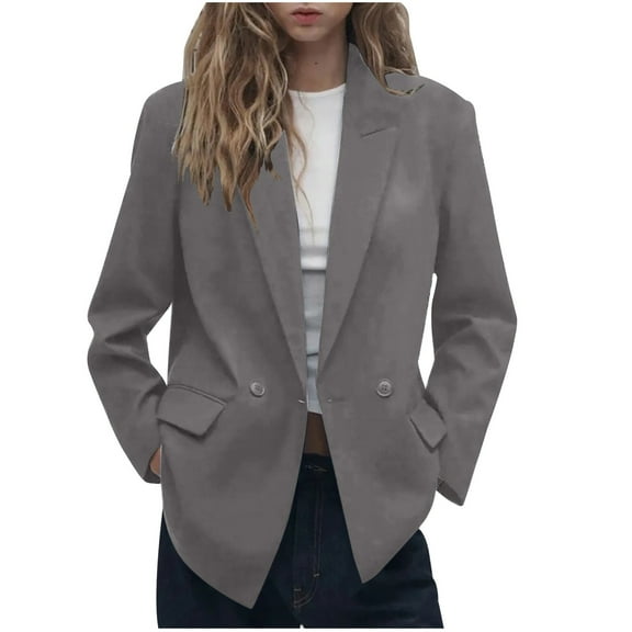 Akafmk Fall/Winter Blazers for Women Lightweight Open Front Cardigan Jacket,Dressy Casual Business Work Jacket,Solid Color Long Sleeve Suit Jacket
