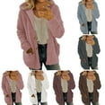 thumbnail image 1 of Akafmk Fall/Winter Plus Size Womens Fleece Jackets,Womens Winter Warm Coats,Solid Color Long Sleeve Loose Outdoor Sherpas Jacket Teddy Coat, 1 of 4