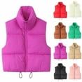 thumbnail image 1 of Akafmk Fall/Winter Puffer Vests for Women,Sleeveless Winter Down Jacket,Solid Color Sleeveless Winter Warm Down Coat Cold Weather Parka, 1 of 3