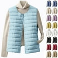 thumbnail image 1 of Akafmk Fall/Winter Puffer Vests for Women,Sleeveless Winter Down Jacket,Solid Color Sleeveless Winter Warm Down Coat Cold Weather Parka, 1 of 4