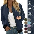 thumbnail image 1 of Akafmk Fall/Winter Women's Fall Jacket,Oversized Women's Fashion Jackets,Solid Color Long Sleeve Lightweight Windproof Fall Casual Jacket, 1 of 4