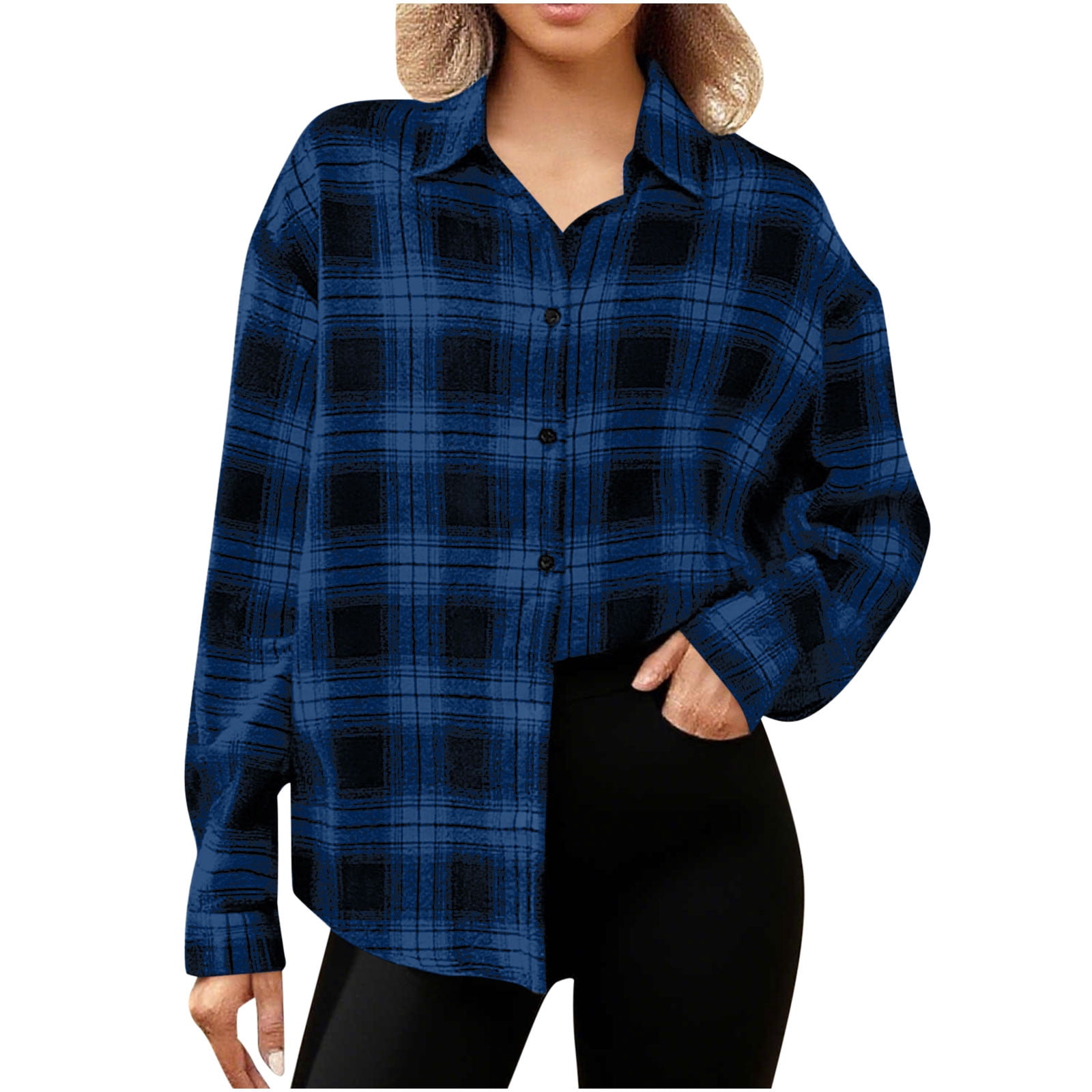 Women's Autumn Winter Style Plaid Art Printed Tops main image 1