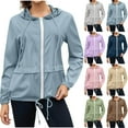 thumbnail image 1 of Akafmk Fall/Winter Women's Waterproof Hiking Jacket,Plus Size Womens Rain Jackets,Solid Color Long Sleeve Loose Outdoor Raincoat Windbreaker Hiking Jackets, 1 of 4