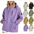 thumbnail image 1 of Akafmk Fall/Winter Women's Waterproof Hiking Jacket,Plus Size Womens Rain Jackets,Solid Color Long Sleeve Loose Outdoor Raincoat Windbreaker Hiking Jackets, 1 of 4