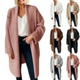 thumbnail image 1 of Akafmk Fall/Winter Women's Wool Coat,Tweed Coat Maxi Wool Overcoat,Solid Color Long Sleeve Office Wool Blazer Streetwear Tweed Jacket, 1 of 3