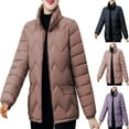 thumbnail image 1 of Akafmk Fall/Winter Womens Puffer Jackets Coats,Womens Winter Puffer Parka,Solid Color Long Sleeve Winter Warm Down Coat Cold Weather Parka, 1 of 3