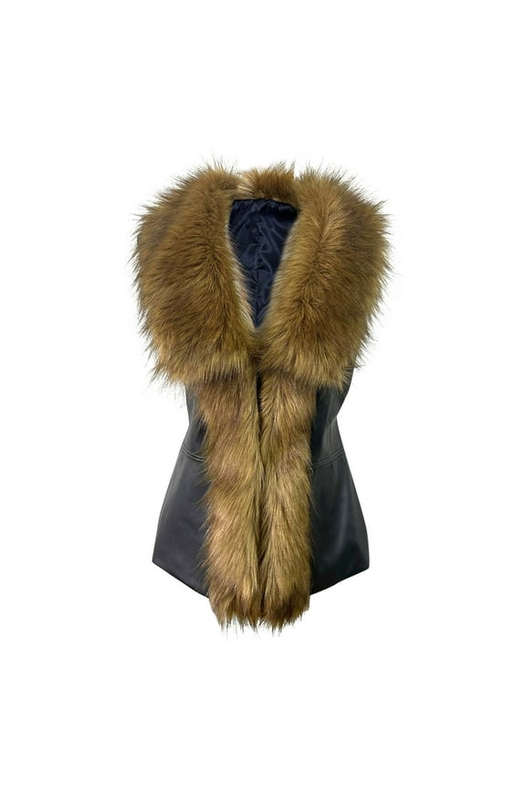 Faux Furs Vests for Women,Sleeveless Winter Warm Jacket Coats,Fashion Women Wool Blends Jacket Solid Bandage Sleeveless Winter Body Warm Coat Waistcoat Outwear Coats Vests for Fall and Winter