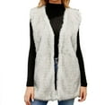 thumbnail image 1 of Akafmk Faux Furs Vests for Women,Sleeveless Winter Warm Jacket Coats,Womens Ladies Warm Faux Furry Long Coat Jacket Winter Solid V-neck Outerwear Coats Vests for Fall and Winter, 1 of 5