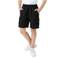 thumbnail image 1 of Akafmk Kids Solid Cargo Shorts 5" Inseam Loose Fitting Multi-Pocket Breathable Summer Short Pants (Toddler Boy's or Boy's),Sizes 7-8 Years, 1 of 5