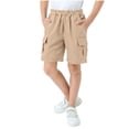 thumbnail image 1 of Akafmk Kids Solid Cargo Shorts 5" Inseam Loose Fitting Multi-Pocket Breathable Summer Short Pants (Toddler Boy's or Boy's),Sizes 9-10 Years, 1 of 5