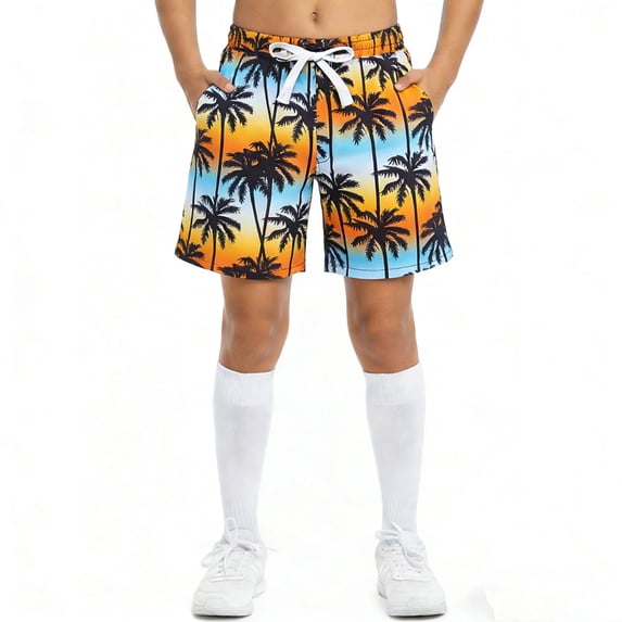 Akafmk Kids Swim Shorts Waterproof Quickly Dry 5" Inseam Beach Surf Vacation Short Pants (Toddler Boy's or Boy's),Sizes 12-13 Years