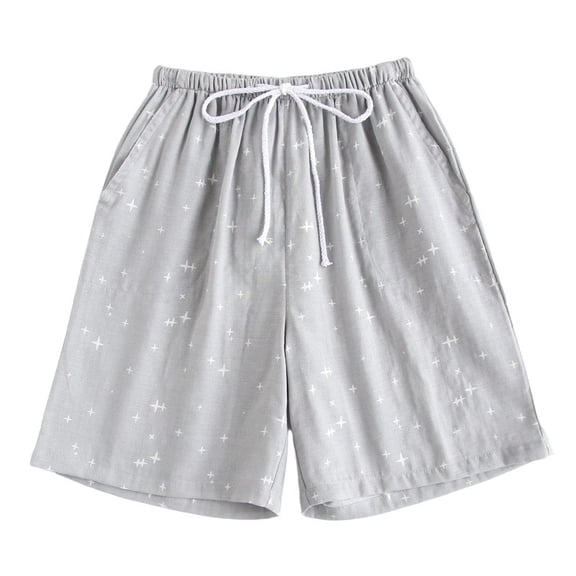 Akafmk Men's Plus Size Pajamas Shorts,Men Cotton Pajamas Shorts Soft Sleepwear Bottom Shorts Loose Home Shorts Lightweight Loungewear Shorts