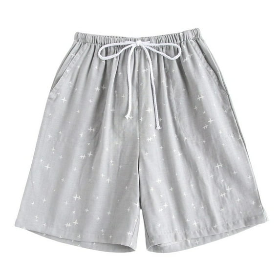 Akafmk Men's Plus Size Pajamas Shorts,Men Cotton Pajamas Shorts Soft Sleepwear Bottom Shorts Loose Home Shorts Lightweight Loungewear Shorts