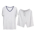 thumbnail image 1 of Akafmk Men's Short Sleeve Pajama Sets,Cotton Pajamas for Men Set,Short Sleeve Sleep Tops and Sleepwear Shorts 2 Piece Loungewear Set Soft Comfy Nightwear, 1 of 3