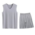 thumbnail image 1 of Akafmk Men's Tank Pajama Sets,Cotton Pajamas for Men Set,Sleeveless Tank Sleep Tee and Sleepwear Shorts 2 Piece Loungewear Set Soft Comfy Nightwear, 1 of 3
