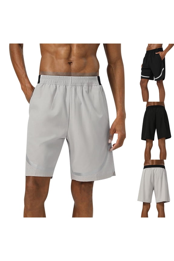 Mens 4-Way Stretch Athletic Shorts Summer Mesh Breathable Reflective Outdoor Night Running Shorts Pants M