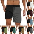 thumbnail image 1 of Akafmk Mens Beach Shorts Two-Layer Color Print with Pockets Drawstring Elastic Waist Shorts Pants XXL, 1 of 4